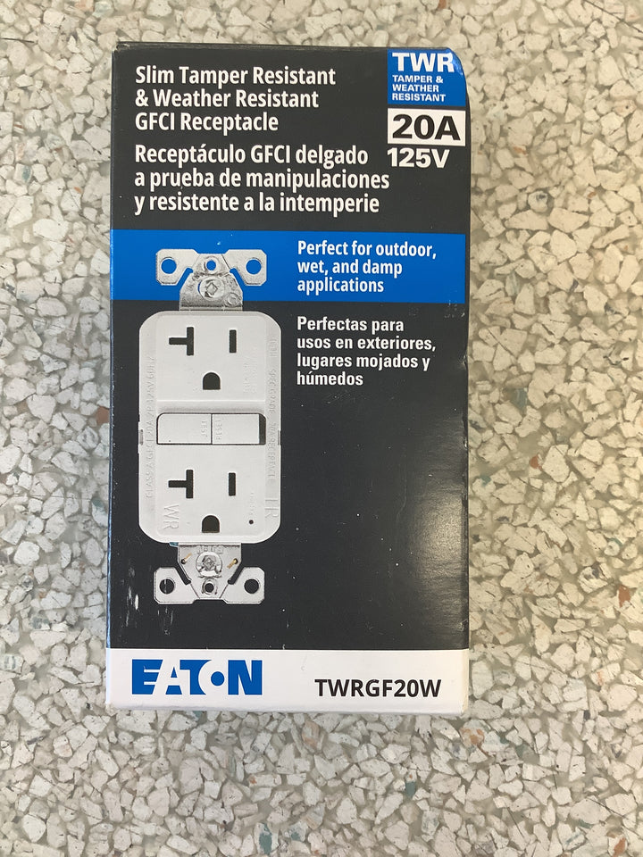 ETN TWR ST GFCI 20A 125V WH