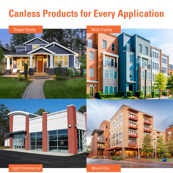 HALO HLBPH 6 inch Canless Recessed Downlight w/Remote Driver/Junction Box Integrated LED Kit Selectable 2700K, 3000K, 3500K, 4000K, 5000K CCT New Construction 6 inch White Retail $24.99