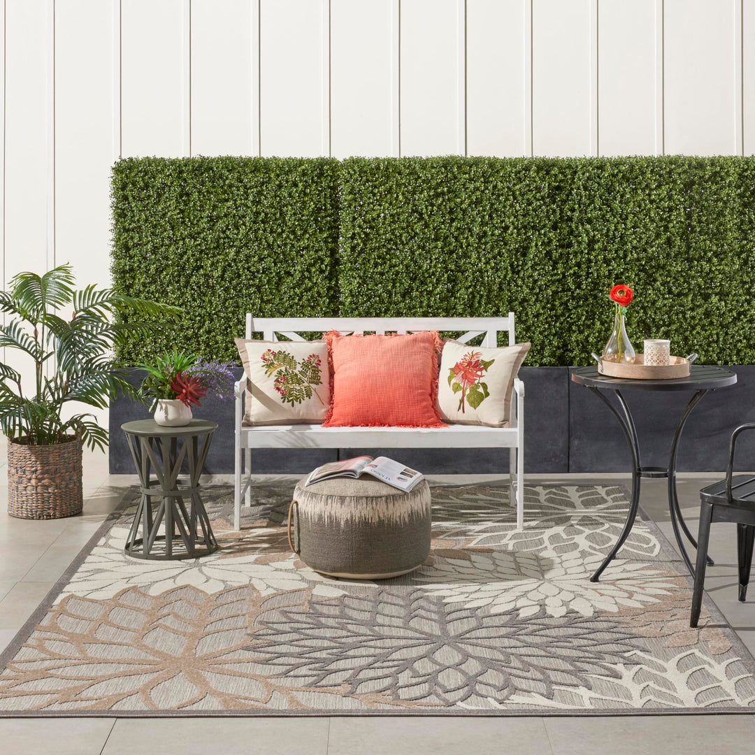 Nourison Home Aloha Natural 7' x 10' Area Rug - Easy Clean, Non Shedding, Bed Room, Living Room, Dining Room, Kitchen (7' x 10') Retail $167.37