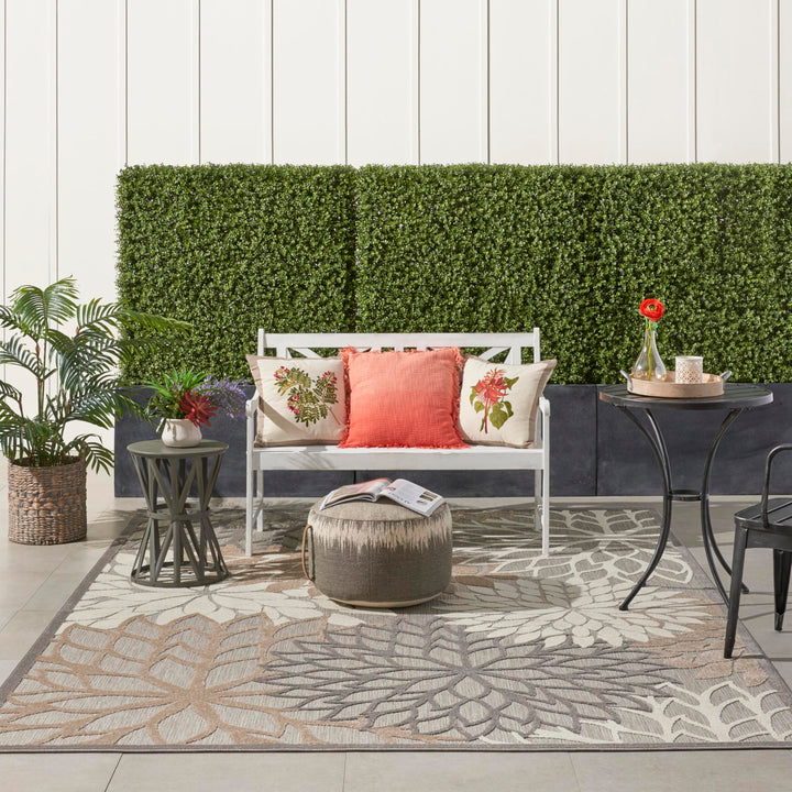 Nourison Home Aloha Natural 7' x 10' Area Rug - Easy Clean, Non Shedding, Bed Room, Living Room, Dining Room, Kitchen (7' x 10') Retail $167.37