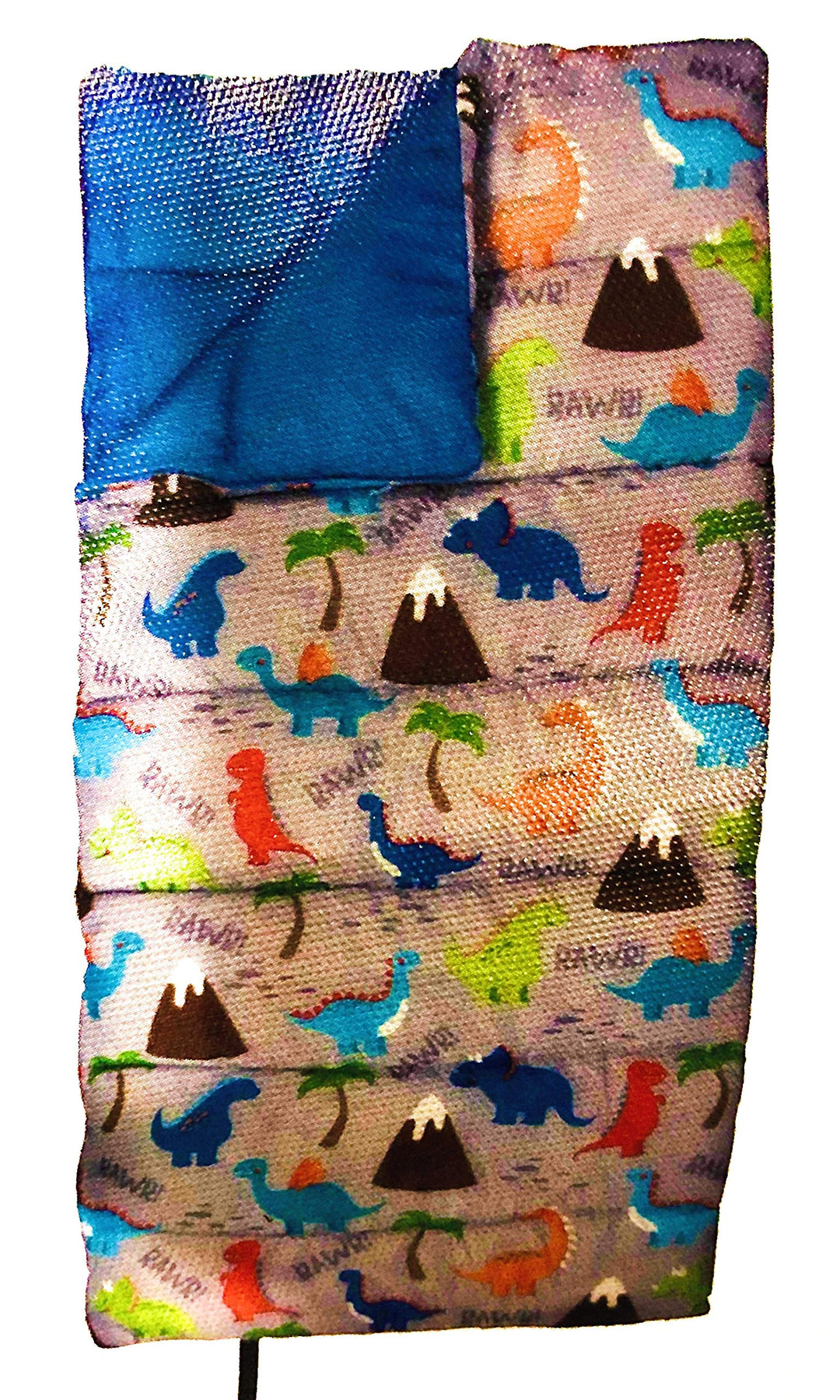 CRCKT Kids Sleeping Bag Outdoors Warm Weather Bag Sleepovers Dinosaur Design Gray 5ft 4in x 2ft 6in Retail $23.12