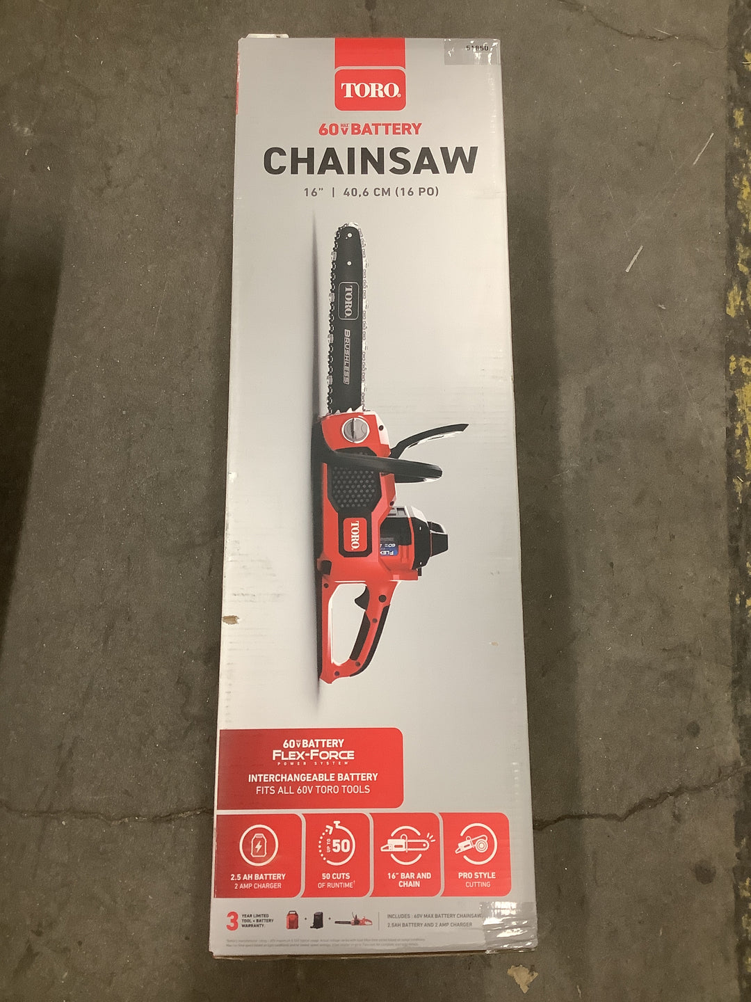 TORO 60V 16IN CHAINSAW 2.5AH KIT