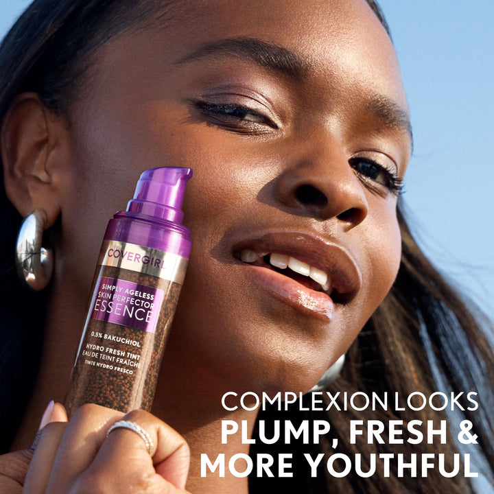 Covergirl Simply Ageless Skin Perfector Essence Foundation, 50 Medium-Tan, Tinted Skincare Makeup Hybrid, Sheer Tint, Radiant Finish, Glowy Finish, Vegan Formula, 1.0oz Retail $21.49