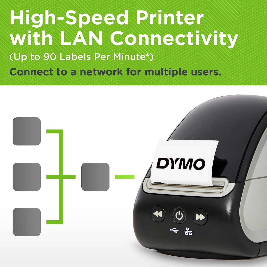 DYMO LabelWriter 550 Turbo Label Printer, High-Speed Direct Thermal Printing, Automatic Label Recognition, Prints Variety of Label Types Through USB or LAN Network Connectivity - Fast, Efficient Retail $146.40