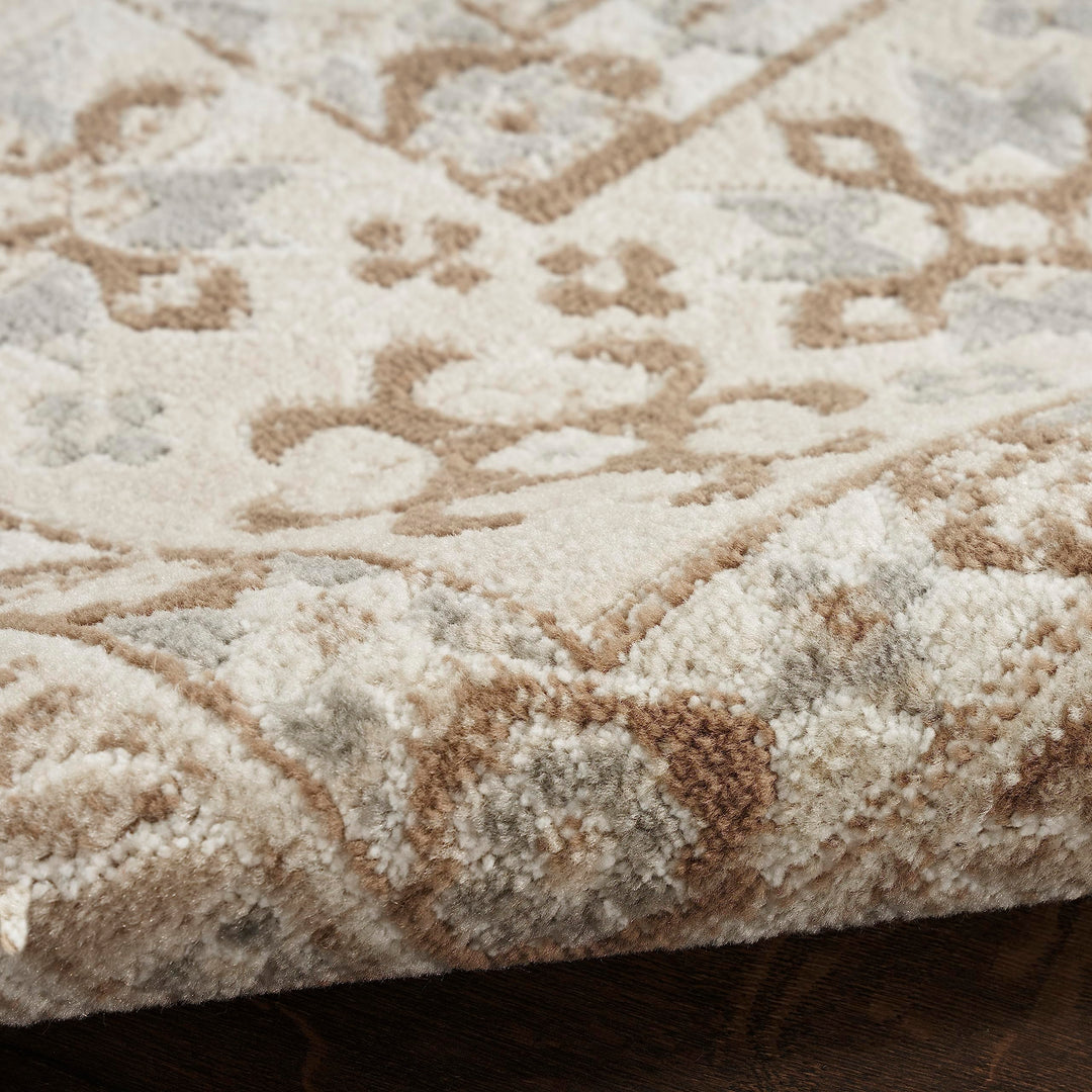 Nourison Home Serenity Home Ivory Mocha 3'11" x 5'11" Area Rug - Easy Clean, Non Shedding, Bed Room, Living Room, Dining Room, Kitchen (4' x 6') Retail $29.99