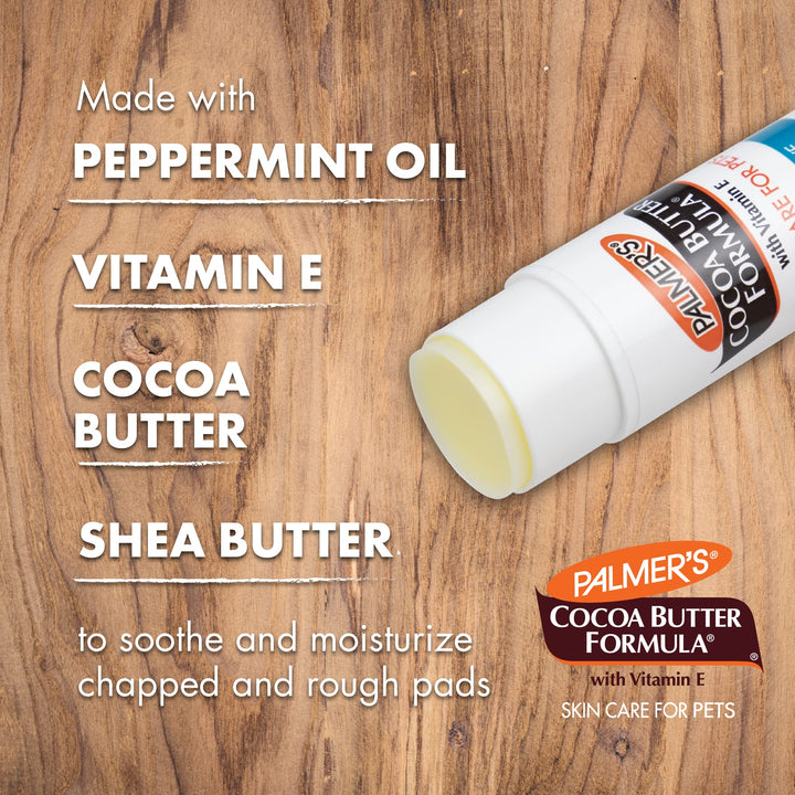 Palmer's for Pets Cocoa Butter Paw Pad and Nose Balm Swivel Stick, Fragrance Free - Moisturizing Dog Balm with Vitamin E, Peppermint Oil, Shea Butter, Rough or Dry Pads, 0.5 oz Retail $5.99