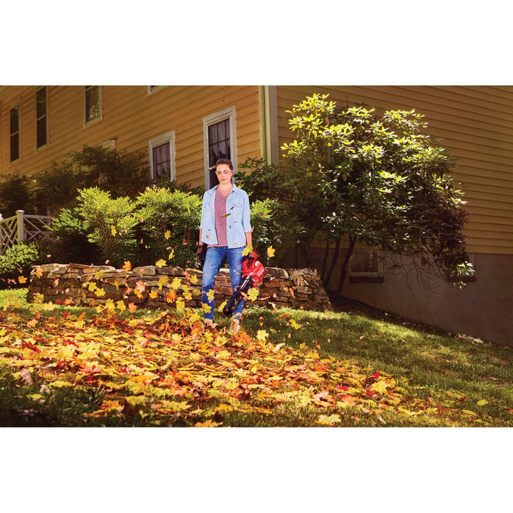 CRAFTSMAN V20 Cordless Axial Leaf Blower Kit, Includes 4.0 Ah Battery and Charger, 100 MPH and 380 CFM Clearing Power, Lightweight, 2 Speed Trigger (CMCBL700M1) Retail $119.00