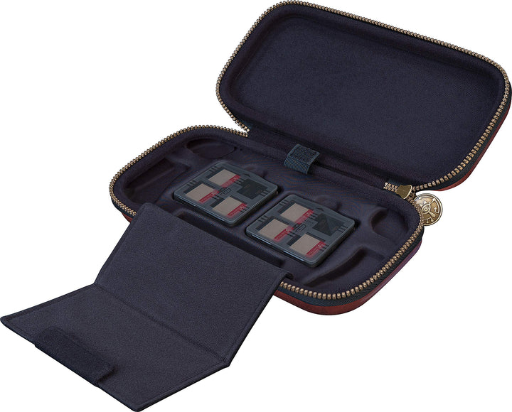 Officially Licensed Nintendo Switch Deluxe Zelda Link Travel Case – Premium Hard Case Made with Koskin Saddle Leather Embossed with Zelda Breath of The Wild Art 2 Game Cases Retail $19.99