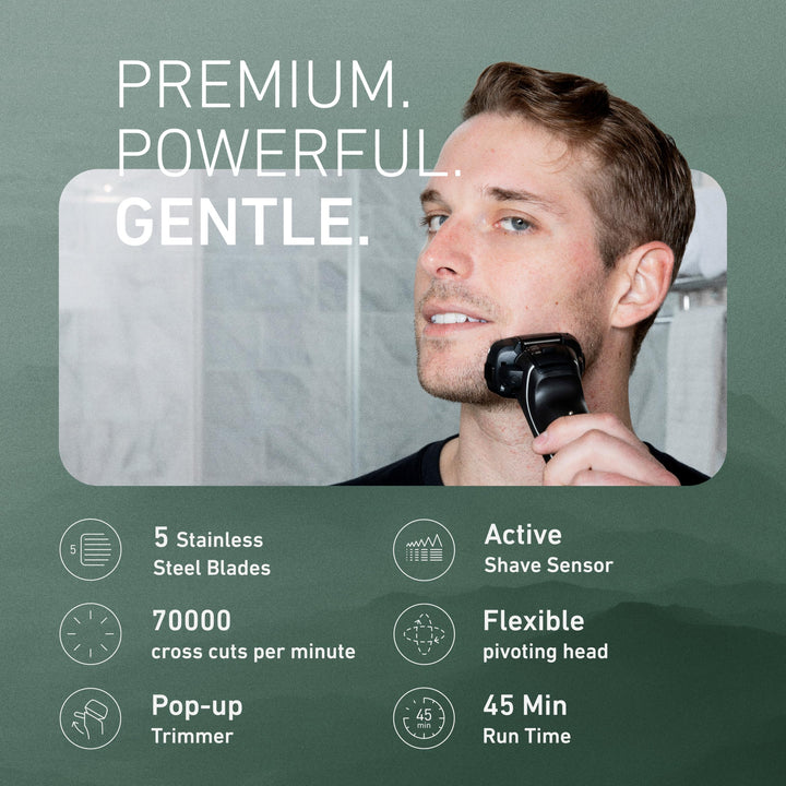 Panasonic ARC5 Electric Razor for Men with Pop-Up Trimmer, Wet/Dry 5-Blade Electric Shaver with Intelligent Shave Sensor and Multi-Flex Pivoting Head – ES-LV65-S (Silver) Retail $179.99