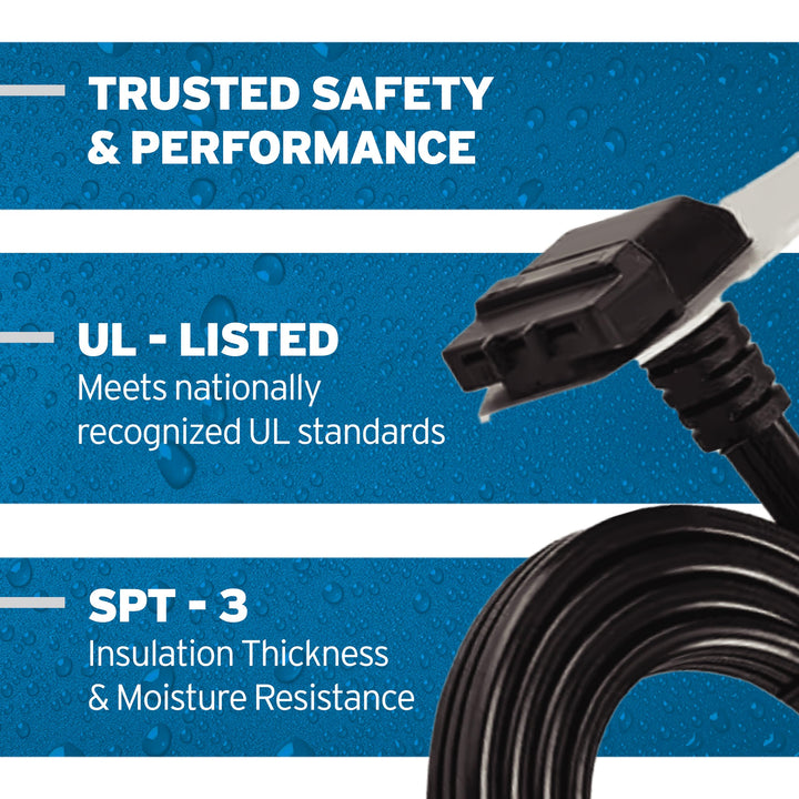 INSINKERATOR Garbage Disposal EZ Connect 3-Foot Power Cord for EZ Connect Power and Advanced Series Continuous Feed Food Waste Disposer Models, CRD-EZ, Black