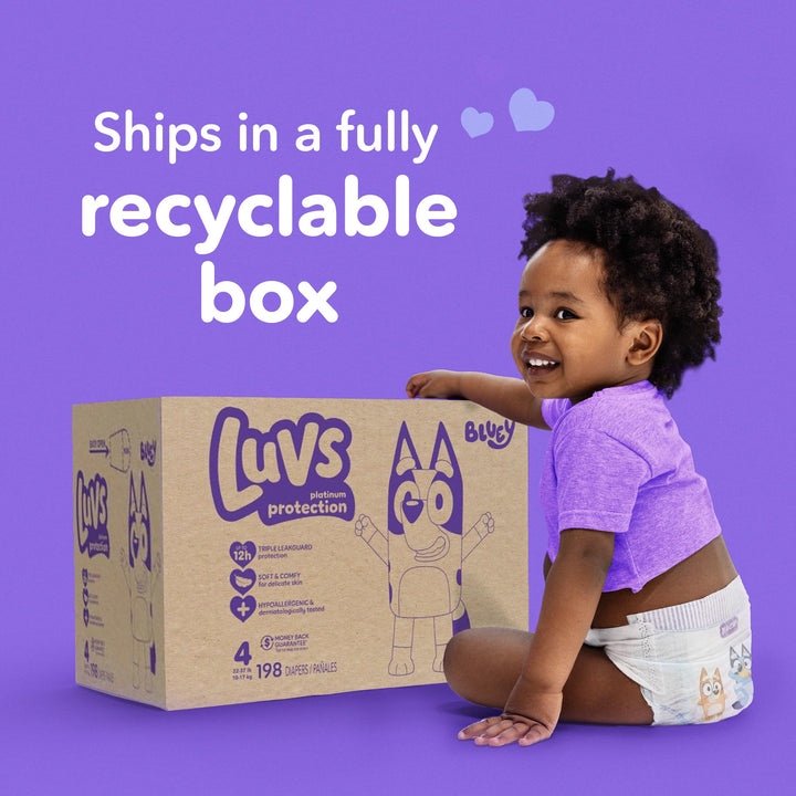 Luvs Diapers - Size 3, 100 Count, Bluey Platinum Protection Baby Diaper