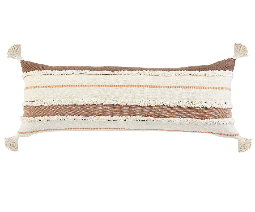 L.R. Resources Inc Polyfiled Cover and Insert Included Throw Pillow, 14" X 36", Brown/Multicolor Retail $21.61