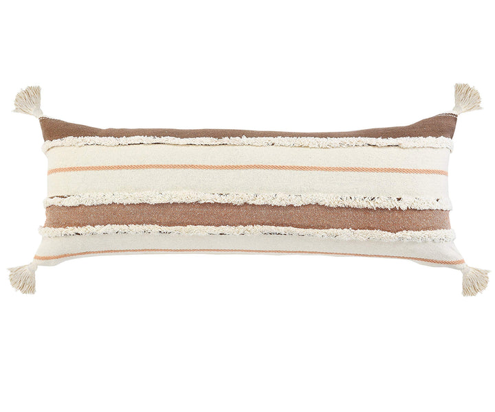 L.R. Resources Inc Polyfiled Cover and Insert Included Throw Pillow, 14" X 36", Brown/Multicolor Retail $21.61