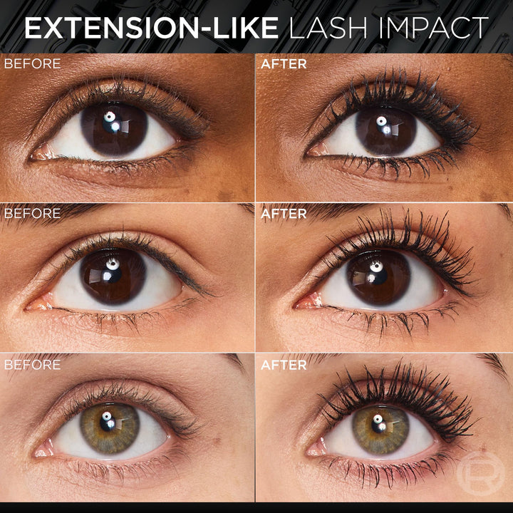 L'Oreal Paris Extensionist Mascara, Lengthening, Volumizing, and Curling Formula For a Lash Extension Eye Makeup Look, Washable Blackest Black Retail $15.99