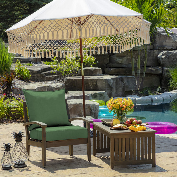 Arden Outdoor Foam Deep Seat Cushion Set, 22 in x 24 in, Weather-Proof, Rain-Proof, Fade Resistant Patio Cushion, Bottom and Back Cushion for Chair, Sofa, and Couch Bright Moss Green Leala Retail $46.64