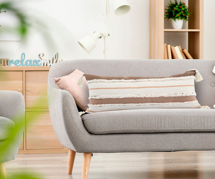 L.R. Resources Inc Polyfiled Cover and Insert Included Throw Pillow, 14" X 36", Brown/Multicolor Retail $21.61