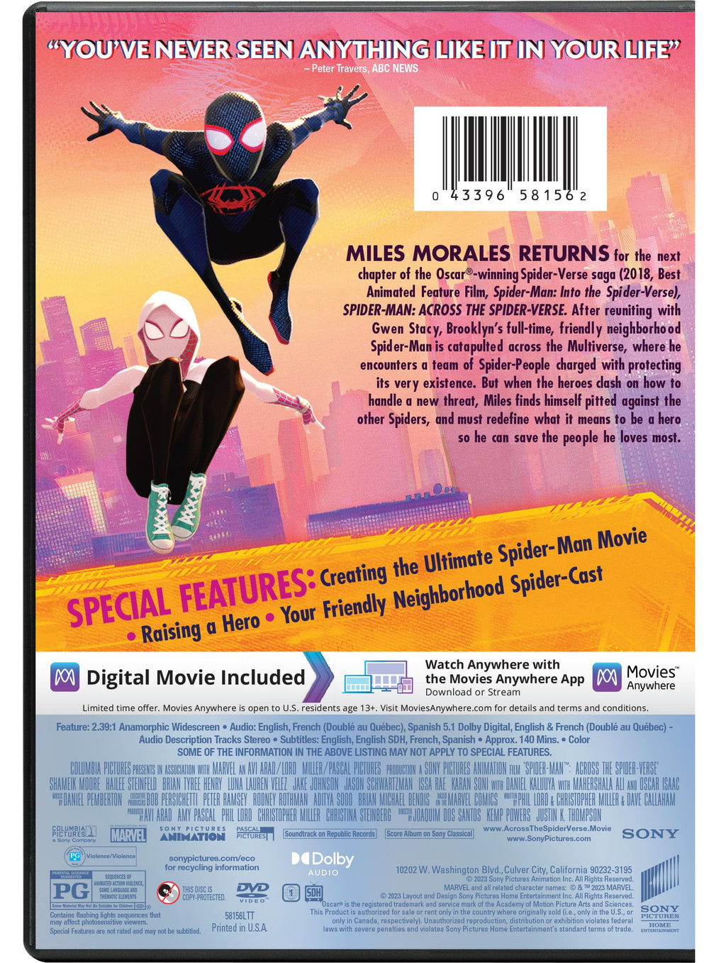Spider-Man: Across The Spider-Verse - DVD + Digital