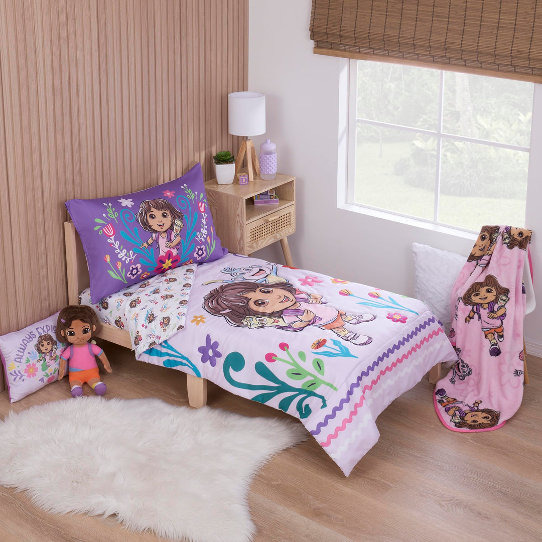 NoJo Dora Adventure Awaits Toddler Blanket, Pink Retail $22.80