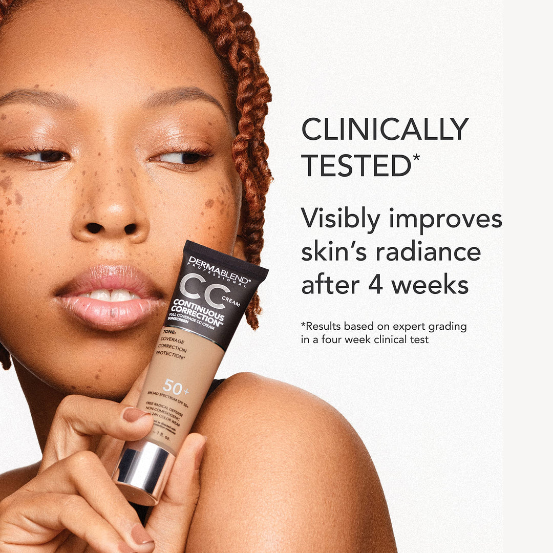 Dermablend Continuous CorrectionÃƒÂ¢Ã¢â‚¬Å¾Ã‚Â¢ Tone-Evening CC Cream Foundation SPF 50+, Full Coverage Foundation Makeup & Color Corrector, Non-Comedogenic , 1 Fl Oz (Pack of 1)