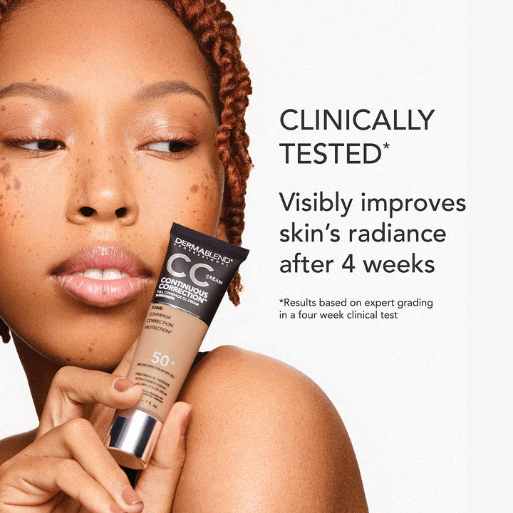 Dermablend Continuous CorrectionÃƒÂ¢Ã¢â‚¬Å¾Ã‚Â¢ Tone-Evening CC Cream Foundation SPF 50+, Full Coverage Foundation Makeup & Color Corrector, Non-Comedogenic , 1 Fl Oz (Pack of 1)