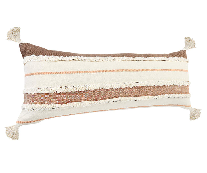 L.R. Resources Inc Polyfiled Cover and Insert Included Throw Pillow, 14" X 36", Brown/Multicolor Retail $21.61