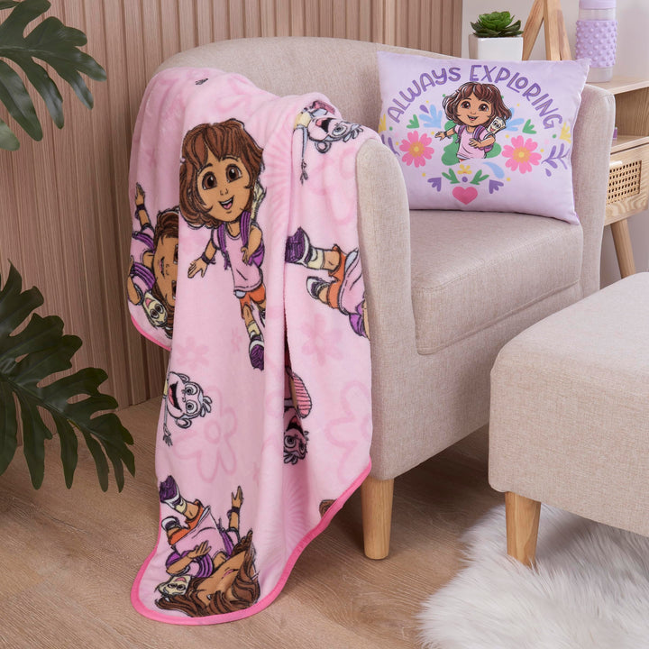 NoJo Dora Adventure Awaits Toddler Blanket, Pink Retail $22.80