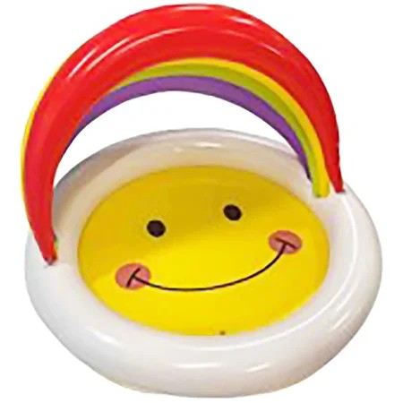 Bluescape 48â€ X 31â€ Inflatable Smiley Kiddie Pool with Rainbow Sunshade  Ages 2 & up