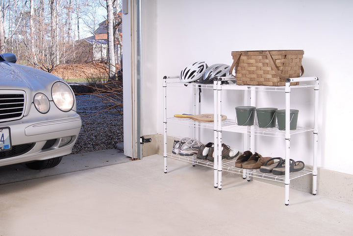 The Art of Storage 3 Shelf Adjustable Shelving Rack Storage Organizer, White Retail $34.99