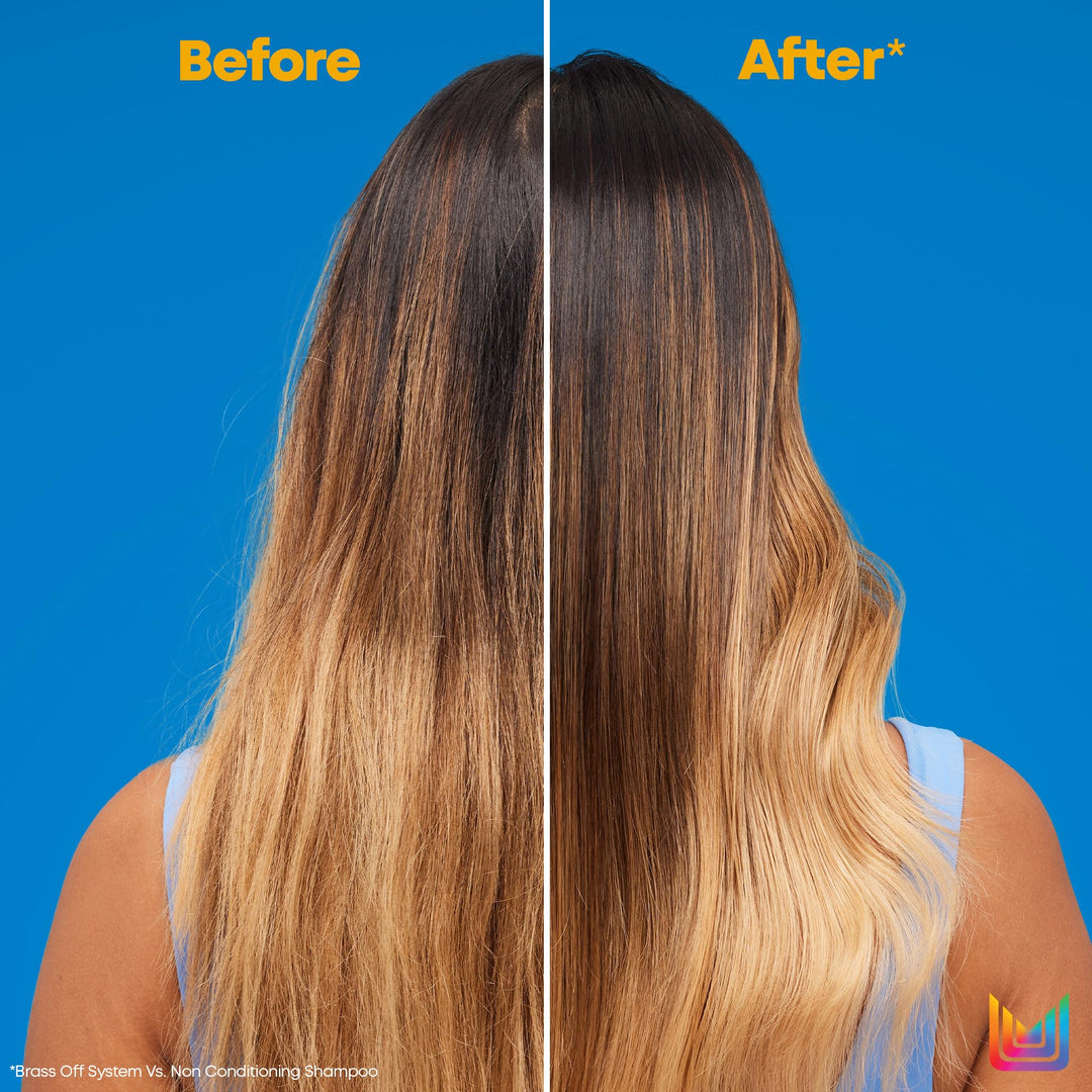 Matrix Brass Off Blue Shampoo | Refreshes, Tones & Neutralizes Brassy Tones | Color Depositing Shampoo | For Lightened Brunettes or Dark Blondes | For Color Treated Hair
