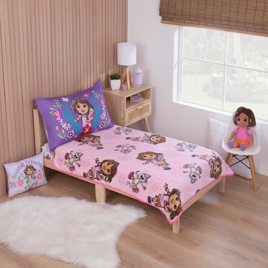 NoJo Dora Adventure Awaits Toddler Blanket, Pink Retail $22.80
