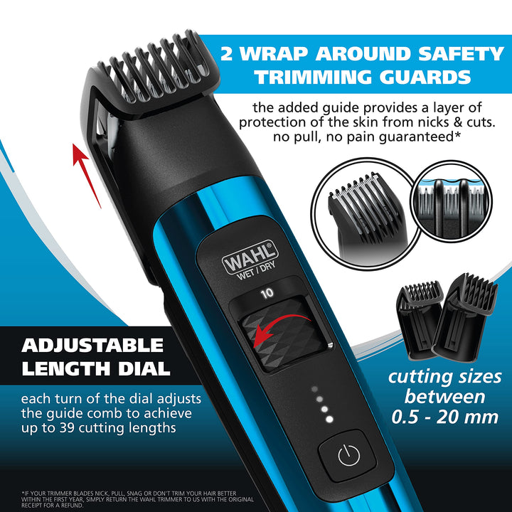 Wahl Manscaper® Total Body Grooming and Your Hair Down There Rechargeable Deluxe Hair Trimmer and Shaver with Safe-Touch Detachable Stainless Steel Precision Blades - Model 5708 Retail $99.99