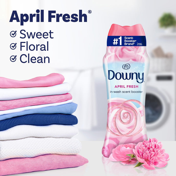 Downy April Fresh In-Wash Laundry Scent Booster Beads, 13.4 oz, laundry scent beads, Long-lasting Freshness