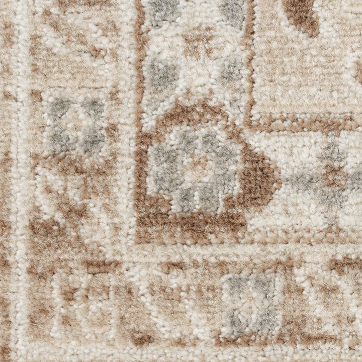 Nourison Home Serenity Home Ivory Mocha 3'11" x 5'11" Area Rug - Easy Clean, Non Shedding, Bed Room, Living Room, Dining Room, Kitchen (4' x 6') Retail $29.99