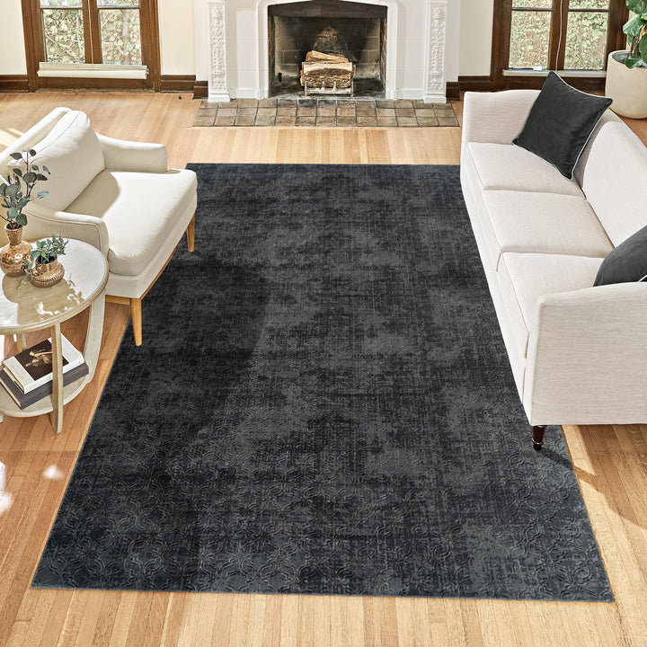 Gertmenian Indoor Transitional Area Rug - 6x9 Medium, Non-Shedding, Ideal for High Traffic in Living Room, Bedroom, Entryway - Geometric, Dark Grey, 26850 Retail $129.99