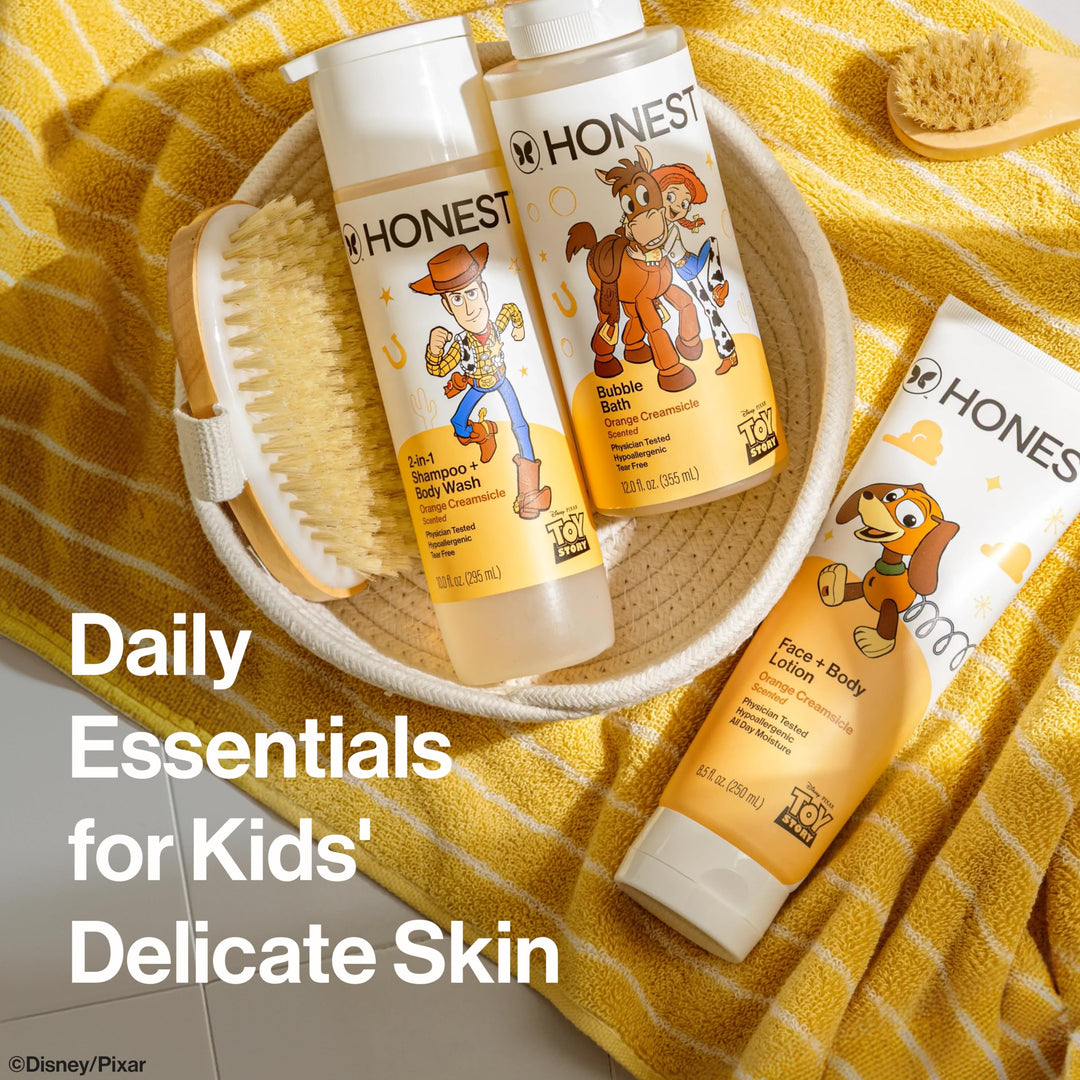 The Honest Company Cleansing 2-in-1 Shampoo + Body Wash, Gentle on Skin, Dermatologist Tested, Tear Free, Hypoallergenic, Disney and Pixar's Toy Story, Orange Creamsicle Retail $10.99