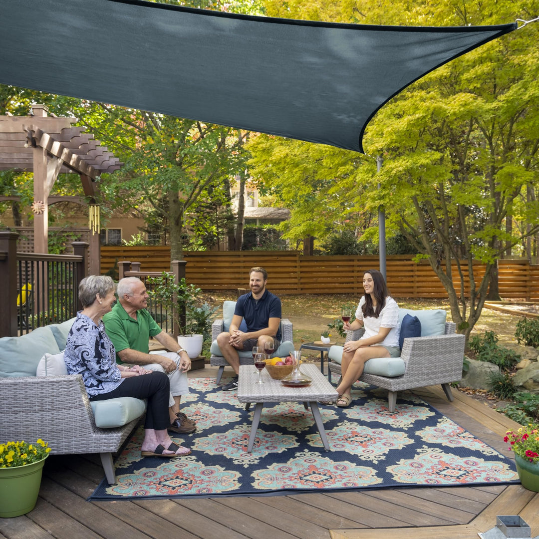 Coolaroo Premium Shade Sail Kit - 95% UV Block Commercial-Grade Luxe Matte Finish Sun Shade with Stainless Steel Hardware for Permanent Outdoor Covearage, 16ft 5in x 9ft 11in Rectangle, Beech Retail $271.16