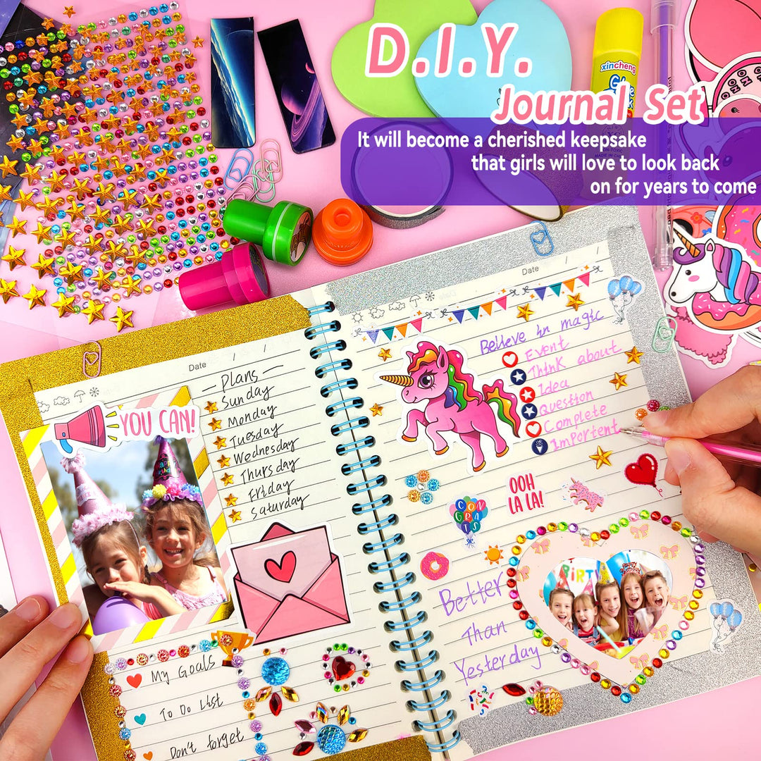 onebora DIY Journal Set for Girls Age 6-8-10-12 Years Old,Unicorn Painting Crafts,Decorate Your Own Journal,Fun Arts and Crafts Gifts Toys for Girls Birthday Christmas Retail $15.00