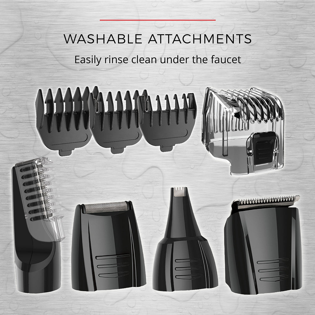 Remington Head to Toe Advanced Rechargeable Powered Body Groomer Kit, Beard Trimmer (10 Pieces), 6.3 Inch, Black Retail $37.99
