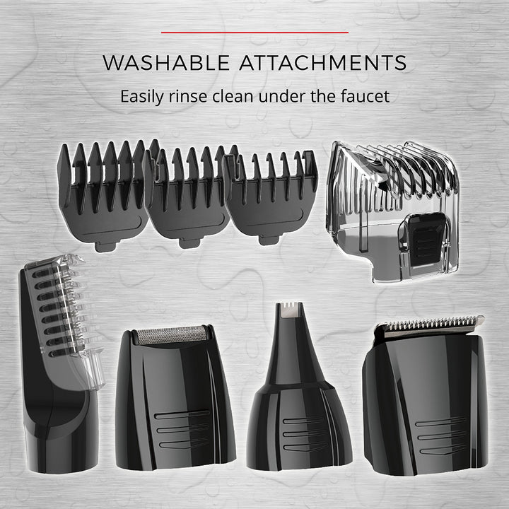 Remington Head to Toe Advanced Rechargeable Powered Body Groomer Kit, Beard Trimmer (10 Pieces), 6.3 Inch, Black Retail $37.99