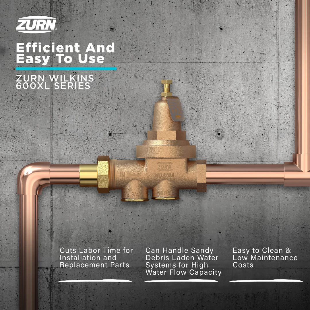 Zurn Wilkins 34-600XL 3/4" 600XLPressure Reducing Valve Retail $334.99