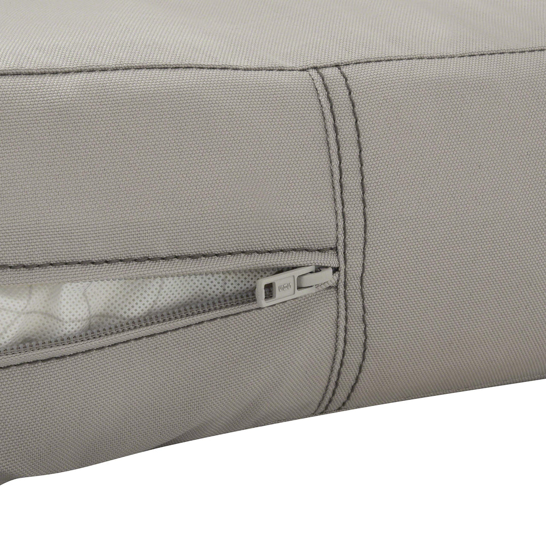 Classic Accessories Ravenna Water-Resistant Patio Lounge Chair/Loveseat Cushion Cover, 25 x 25 x 5 Inch, Mushroom, Patio Furniture Cushion Covers Retail $19.99