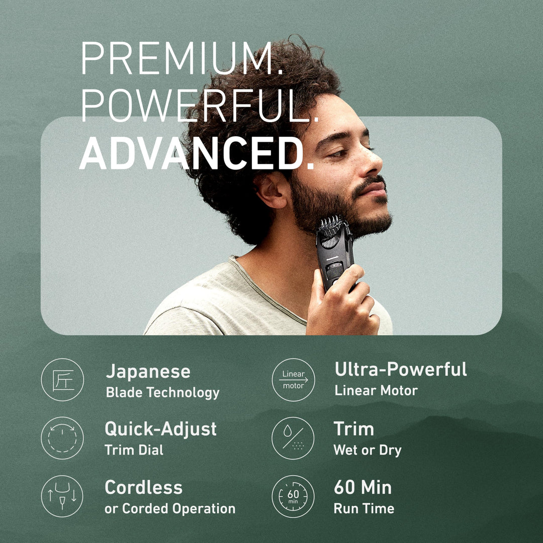 Panasonic Beard Trimmer for Men Cordless Precision Power, Hair Clipper with Comb Attachment and 19 Adjustable Settings, Washable, ER-SB40-K, 0.5-10mm lengths, 1 Pack Retail $134.99