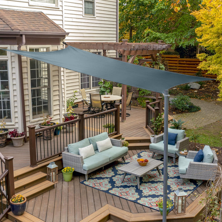 Coolaroo Premium Shade Sail Kit - 95% UV Block Commercial-Grade Luxe Matte Finish Sun Shade with Stainless Steel Hardware for Permanent Outdoor Covearage, 16ft 5in x 9ft 11in Rectangle, Beech Retail $271.16