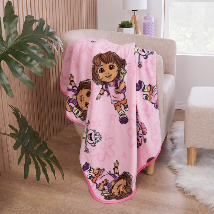 NoJo Dora Adventure Awaits Toddler Blanket, Pink Retail $22.80