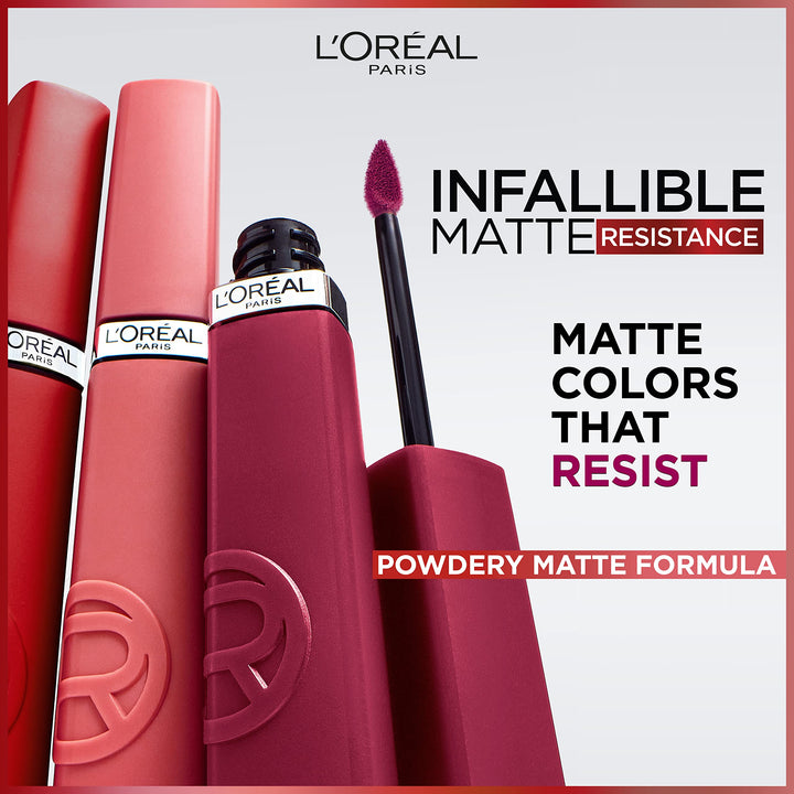 L'Oreal Paris Infallible Matte Resistance Liquid Lipstick, up to 16 Hour Wear, Worth It 601, 0.16 Fl Oz