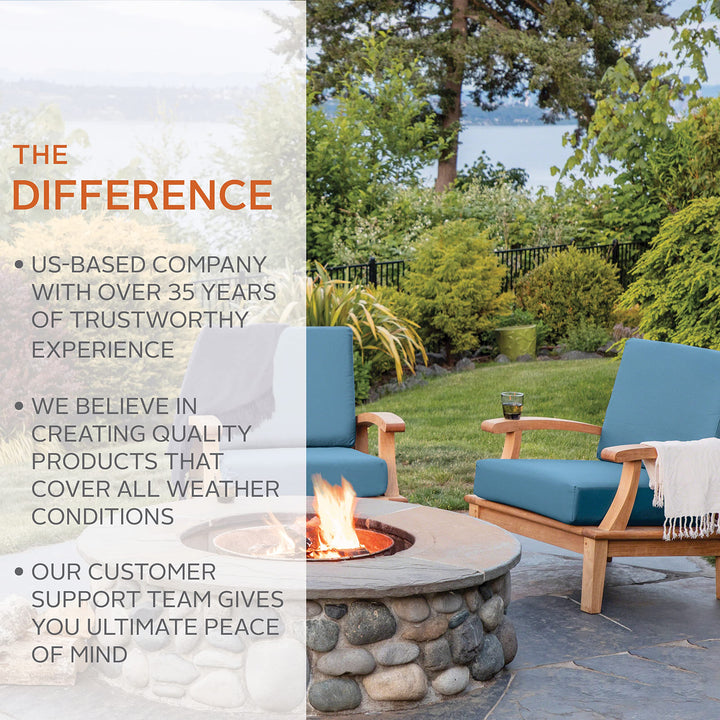 Classic Accessories Ravenna Water-Resistant Patio Lounge Chair/Loveseat Cushion Cover, 25 x 25 x 5 Inch, Mushroom, Patio Furniture Cushion Covers Retail $19.99