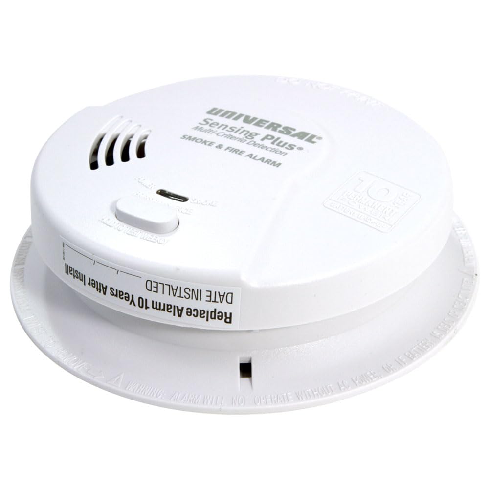 USI AMI1061SB Sensing Plus Multi Criteria Hardwired Smoke & Fire Alarm with 10 Year Battery Backup