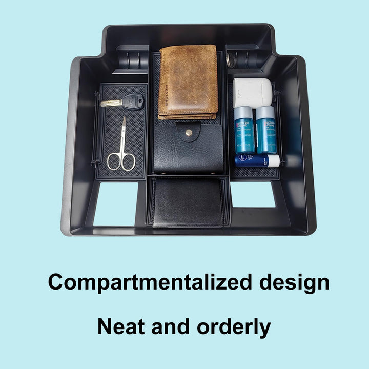 Zxiaochun Center Console Tray for 2022-2024 2025 Chevy Silverado/GMC Sierra 1500 and 2024 2025 Silverado/Sierra 2500/3500HD Accessories, Armrest Box Storage Organizer (Fits Bucket Seat Console Only)