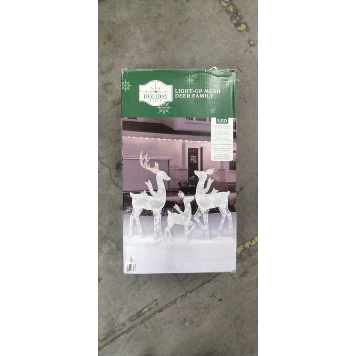 Holiday, Light-Up Mesh Deer Family, LED, White Retail $100.00