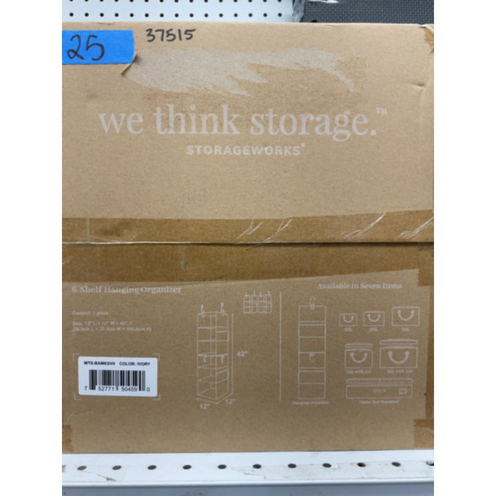 WeThinkStorage 2pk Attachable 3 Shelf Reinforced Hanging Closet Organizers 50lbs Capacity Ivory